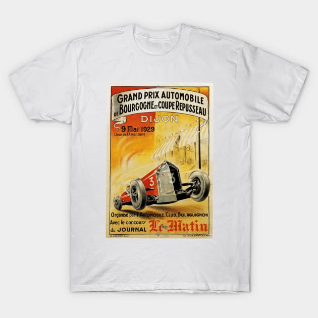 French Grand Prix, Dijon - 1929: Vintage Poster Design T-Shirt by Naves